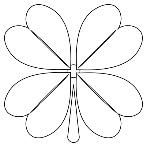 Four Leaf Clover Coloring Page